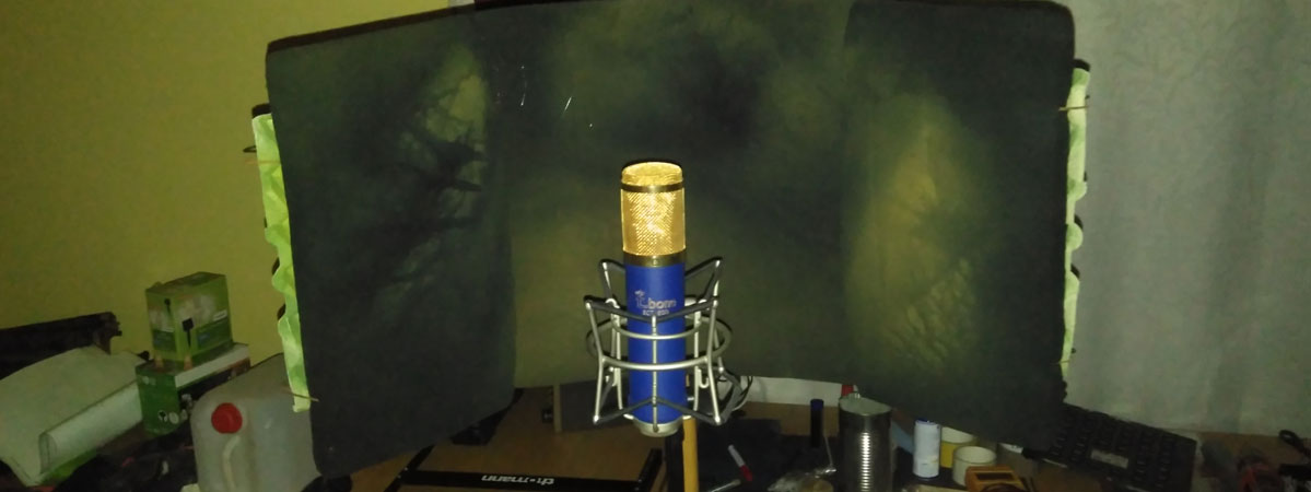 Diy microphone absorber shield abschirmung
